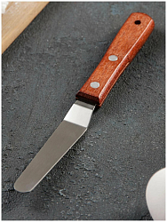 Лопатка - палетка изогнутая 10х3 см деревянная ручка