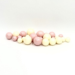 Сферы из шоколадной глазури перламутровые бело-розовые 25шт.